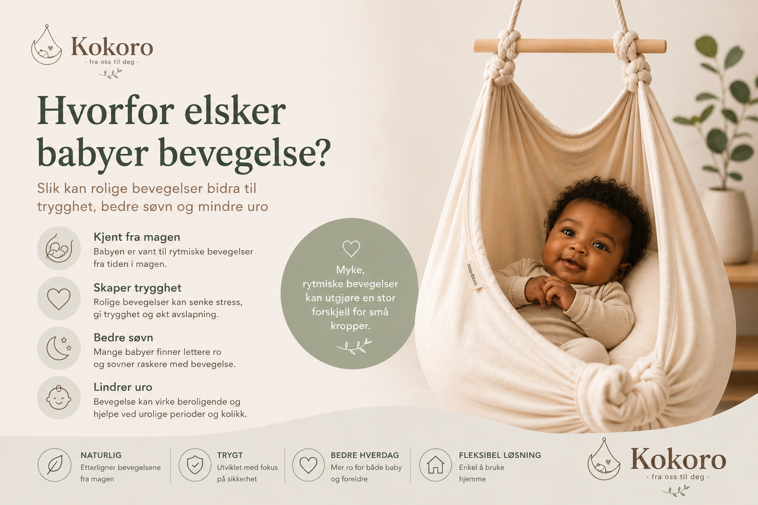 Hvorfor elsker babyer bevegelse? Slik kan rolige bevegelser bidra til trygghet og ro