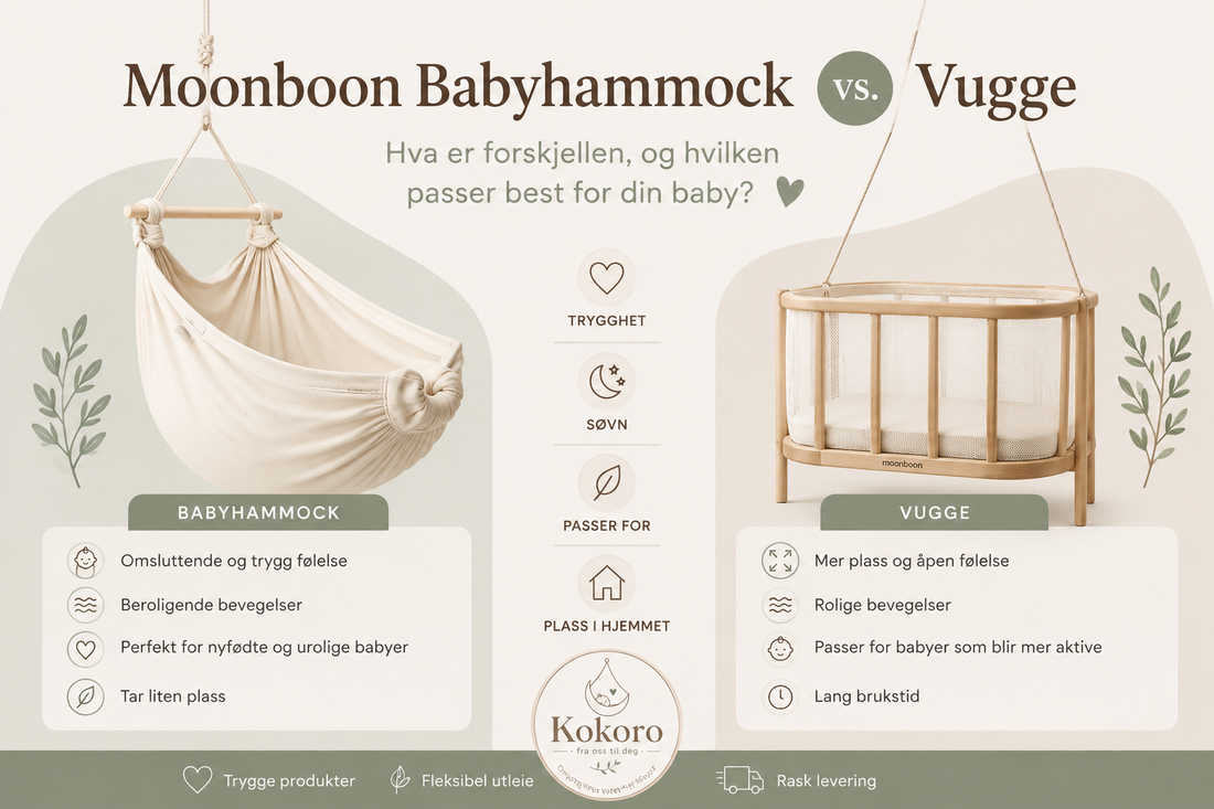 Moonboon Babyhammock vs Vugge – Hva er forskjellen, og hvilken passer best for din baby?